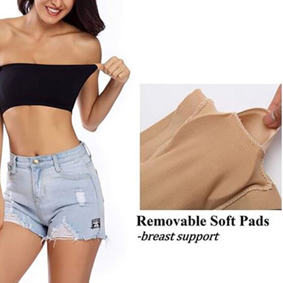 3pcs SET Strapless Bandeau Padded Tube Top Bra Stretch Non-slip - Picture 7 of 8